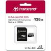 Card de memorie Transcend TS128GUSD330S, microSDXC, 128GB + Adaptor UHS-I U3 A2