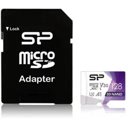 Card de Memorie microSDXC 128GB, UHS-I Class 10 + SD Adaptor,SP128GBSTXDU3V20AB