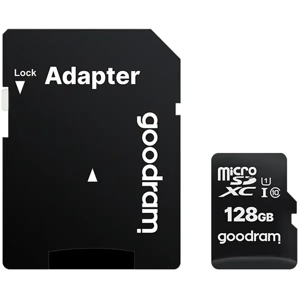 Card de memorie microSDXC Goodram 128GB,UHS I,cls 10 + adaptor, M1AA-1280R12