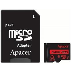 Card MicroSDXC cu adaptor Apacer 64GB UHS-I clasa 10 85MB/s AP64GMCSX10U5-R