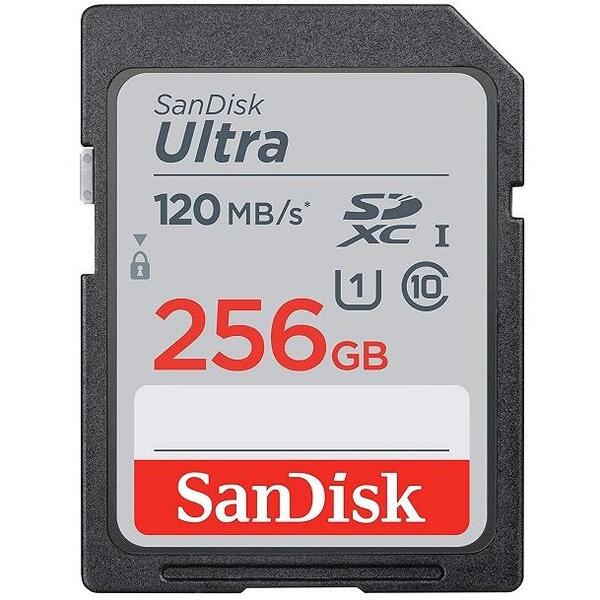 Card de memorie SanDisk Ultra SDXC SDSDUN4-256G-GN6IN, 256GB, UHS-I, Clasa 10