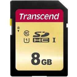 Card de memorie Transcend TS8GSDC500S, SDHC, 8GB, Clasa 10 UHS-I U1