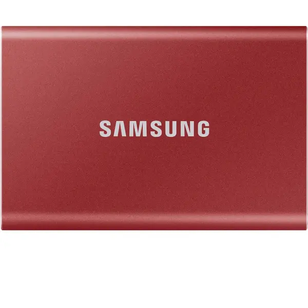 SSD extern Samsung T7 portabil, 500GB, USB 3.2, Metallic Red