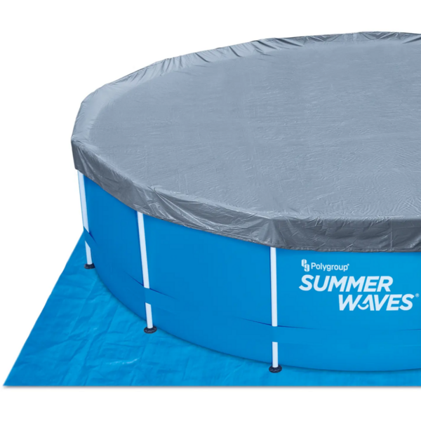 Polygroup Piscina cu cadru metalic Summer Waves®, 457 x 91 cm, cu scara, filtru si accesorii de curatare