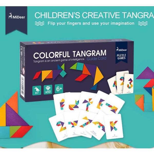 Joc educativ Tangram Colorat Mideer MD1035