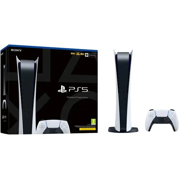 Sony Consola PlayStation 5, PS5 Digital Edition, 16GB  RAM, 825 GB SSD, Alb