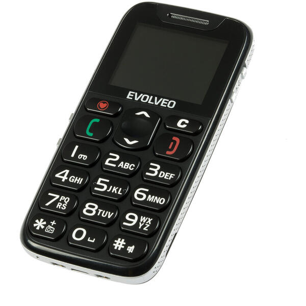 Telefon Evolveo EasyPhone, EP500, pentru varstnici, Negru
