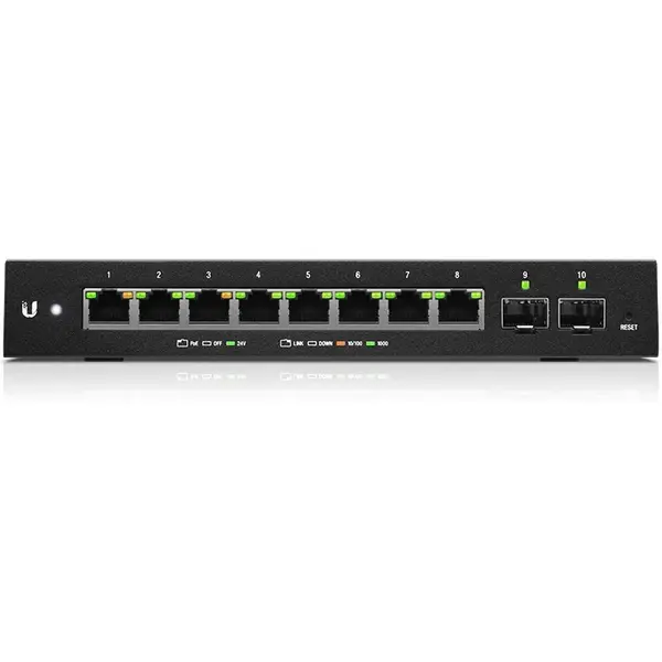 Switch Ubiquiti ES-10XP EdgeSwitch 10XP, 8 ports 10/100/1000 RJ45, 2 ports 1 Gbps SFP
