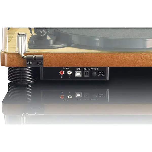Pick-Up Lenco LS-50, Amplificator stereo si pre-amplificator integrat, Doza MM, Semiautomat, USB pt PC, Belt Drive, Difuzoare incorporate, Culoare Stejar