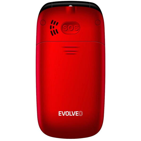 Telefon Evolveo EasyPhone EP700, pentru seniori, buton SOS, Single sim, 2G, Rosu