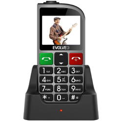 Telefon mobil EVOLVEO EasyPhone EP800 pentru seniori - Taste Mari, Ecran Color, Camera Foto, 3 Butoane Dedicate, Buton Functie SOS, Radio FM, Bluetooth, Card microSDHC, Lanterna, Stand incarcare, Argintiu