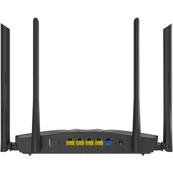Router wireless Tenda AC19, AC2100, Gigabit,USB, dual-band, 4 antene, firewall, MU-MIMO, Wave 2, dual core, IPv6, Negru