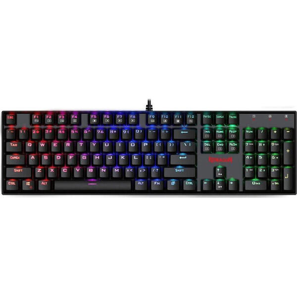 Tastatura gaming mecanica Redragon Mitra, iluminare RGB, switch blue
