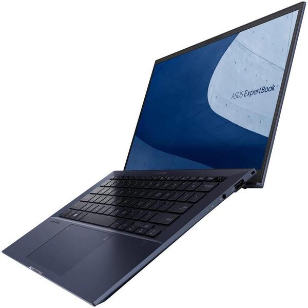 Laptop ultraportabil ASUS ExpertBook 9450FA cu procesor Intel Core i5-10210U pana la 4.20 GHz, 14", Full HD, 8GB, 512GB SSD, Intel® UHD Graphics, Free DOS, Black