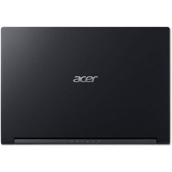 Laptop Acer Gaming 15.6'' Aspire 7 A715-41G, FHD IPS, Procesor AMD Ryzen™ 5 3550H (4M Cache, up to 3.7 GHz), 8GB DDR4, 256GB SSD, GeForce GTX 1650 4GB, No OS, Charcoal Black