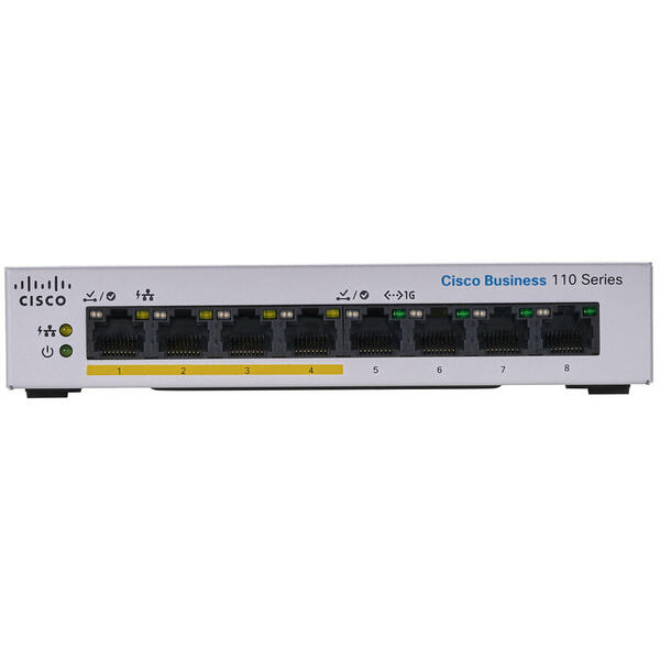 Switch Cisco CBS110-8PP-D-EU, Gigabit, 8 Porturi