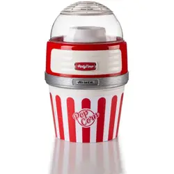 Ariete 2957.RD Party Time filtru de popcorn, 1100W, sistem de aer cald, capac de măsurare, roșu / alb