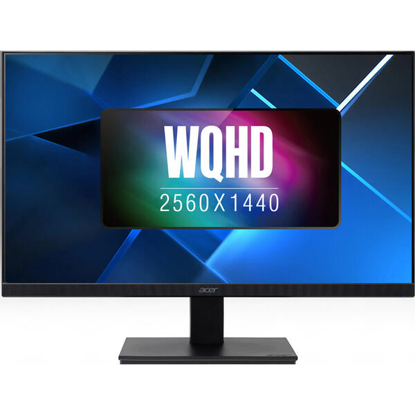 Monitor LED IPS Acer 27", QHD, 2xHDMI, Display Port, Audio Out, ZeroFrame, Negru, V277Ubmiipx