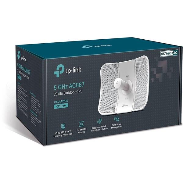 Access Point Wireless TP-LINK CPE710, Gigabit, 867 Mbps, Alb