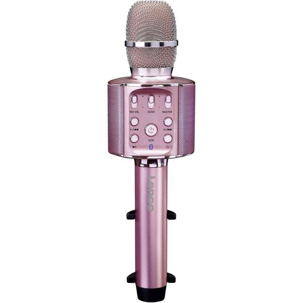 Microfon Karaoke Lenco BMC-090PK Bluetooth USB Roz