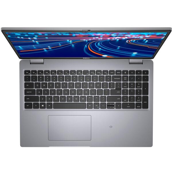 Laptop Dell Latitude 5520 (Procesor Intel® Core™ i5-1145G7 (8M Cache, up to 4.40 GHz), 15.6" FHD, 8GB, 256GB SSD, Intel Iris Xe Graphics, FPR, Win 10 Pro, Gri)