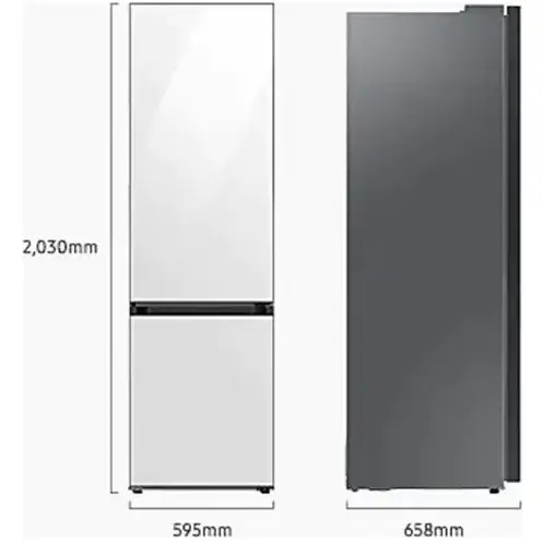 Combina frigorifica Samsung RB38A6B1DCE/EF, Bespoke, 390l, No Frost, All Around Cooling, Digital Inverter, Clasa D, H 203 cm, Bej