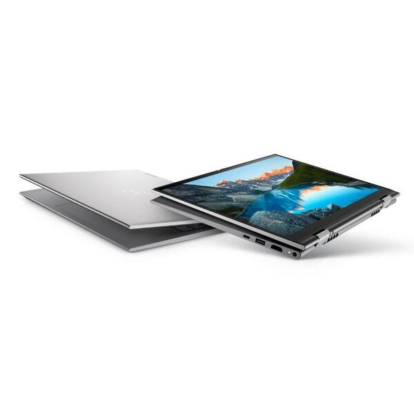 Laptop Dell Inspiron 5410 2-in-1 14 inch FHD Touch Intel Core i7-1165G7 16GB DDR4 512GB SSD nVidia GeForce MX350 2GB FPR Windows 10 Pro 3Yr CIS Platinum Silver