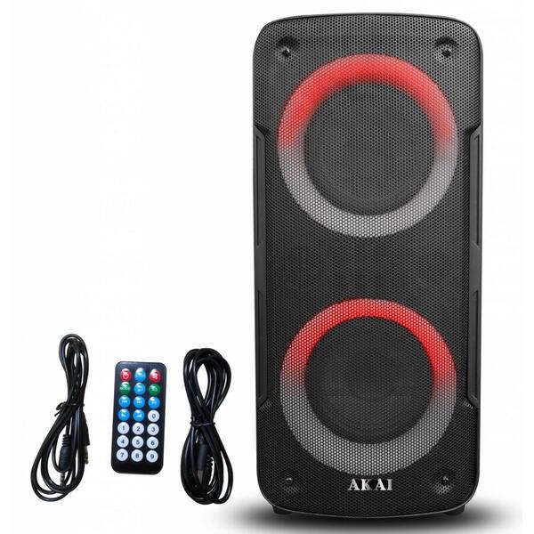 Boxa portabila activa Akai Party Box ABTS-TK19, 8W, Bluetooth, USB, microSD, radio FM, negru