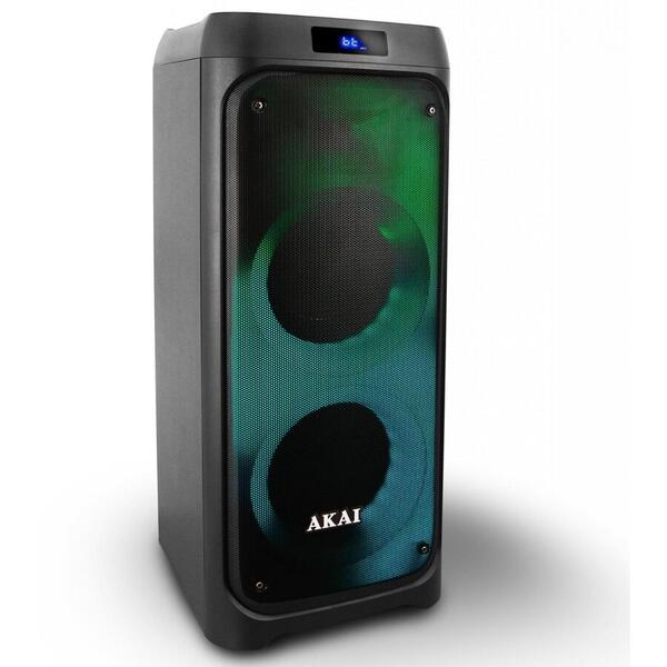Boxa portabila activa Akai Party Speaker 260, 40 W, Bluetooth, USB, microfon, telecomanda, neagra