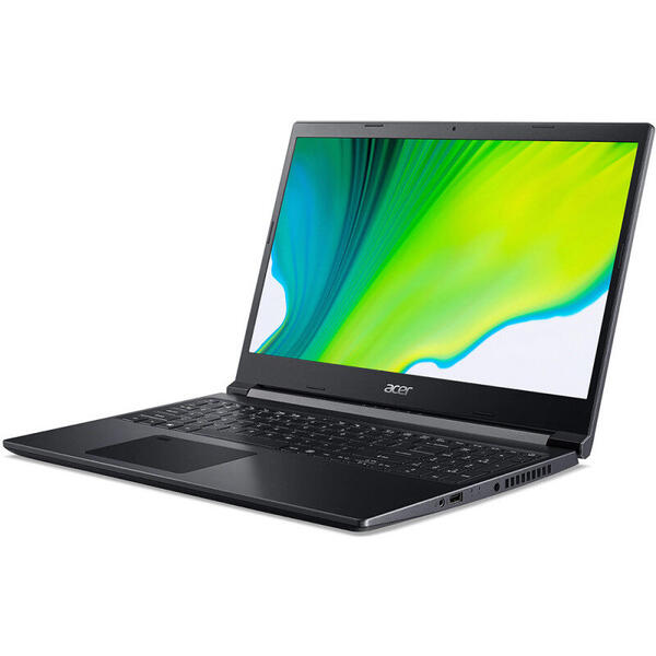 Laptop Acer Gaming 15.6'' Aspire 7 A715-75G, FHD, Procesor Intel® Core™ i5-10300H (8M Cache, up to 4.50 GHz), 8GB DDR4, 512GB SSD, GeForce GTX 1650 Ti 4GB, No OS, Black