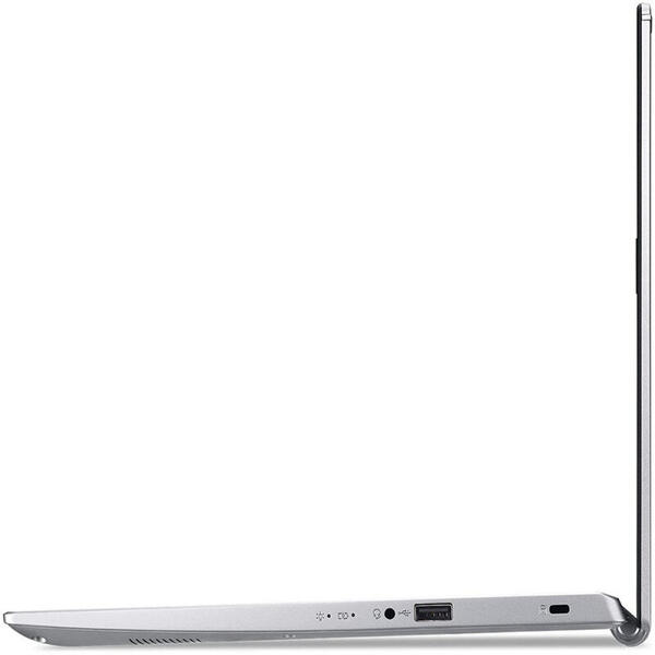 Laptop Acer 14'' Aspire 5 A514-54, FHD, Procesor Intel® Core™ i3-1115G4 (6M Cache, up to 4.10 GHz), 8GB DDR4, 256GB SSD, GMA UHD, Win 10 Pro, Pure Silver