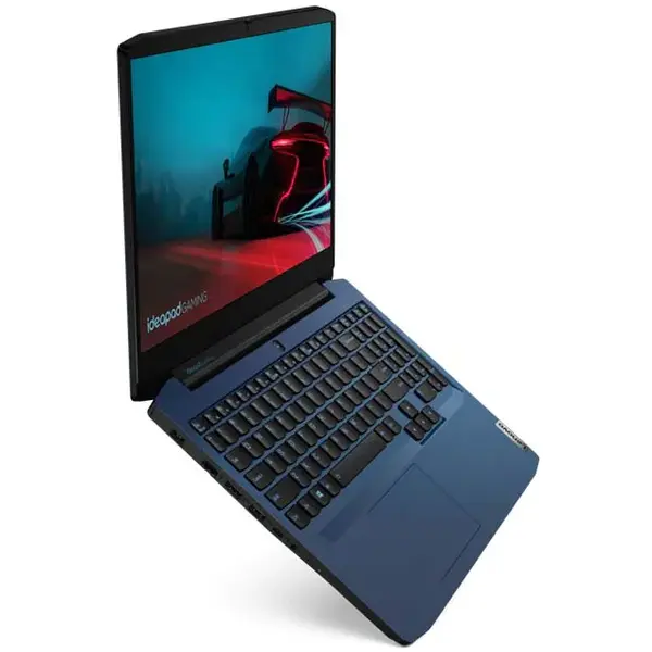 Laptop Lenovo Gaming 15.6'' IdeaPad 3 15ARH05, FHD IPS, Procesor AMD Ryzen™ 5 4600H (8M Cache, up to 4.0 GHz), 8GB DDR4, 512GB SSD, GeForce GTX 1650 Ti 4GB, No OS, Chameleon Blue