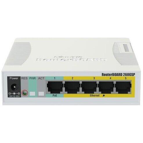 Switch MikroTik RB260GSP, Gigabit, 5 Porturi, 1 x SFP, PoE