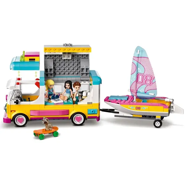LEGO® LEGO Friends - Furgoneta de camping si barca cu panze 41681, 487 piese