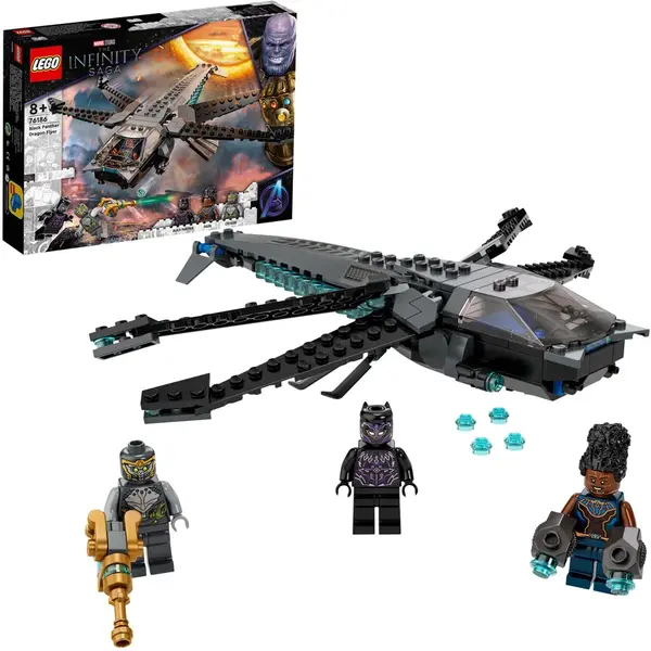 LEGO® LEGO Super Heroes - Marvel - Nava libelula a Panterei negre 76186, 202 piese