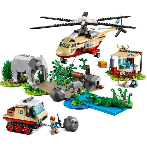 LEGO® LEGO City - Operatiune de salvare a animalelor salbatice 60302, 525 piese