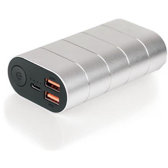 Acumulator Verbatim 10000 mAh, 2x USB, 1x USB-C, 3A, Metal  Argintiu Charge 3.0