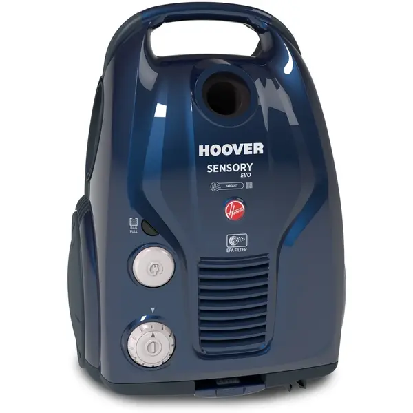 Aspirator cu sac de praf Hoover SO30PAR 001, 650 W, sac de praf de 3,2 litri, 73 dBA, filtru EPA, indicator saturatie sac de praf, bleumarin