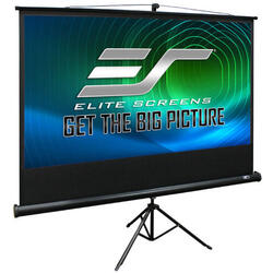 Ecran proiectie cu trepied, 240 x 180 cm, profesional, EliteScreens TR120 Negru, Format 4:3