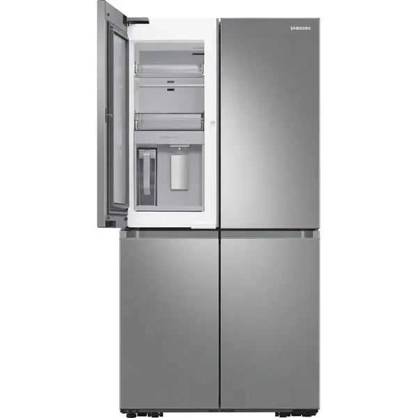 Side by side Samsung RF65A967ESR/EO, 647 l, Clasa E, No Frost, Showcase, Beverage Center, Triple & Metal Cooling, Cool Select+, H 182.5 cm, Inox