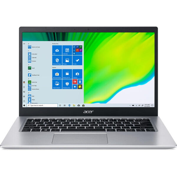 Laptop Acer 14'' Aspire 5 A514-54, FHD, Procesor Intel® Core™ i3-1115G4 (6M Cache, up to 4.10 GHz), 8GB DDR4, 256GB SSD, GMA UHD, Win 10 Home, Pure Silver
