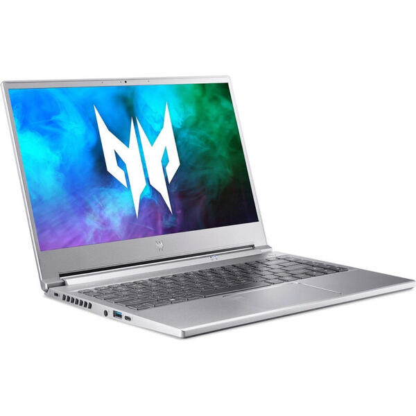 Laptop Acer Gaming 14'' Predator Triton 300 PT314-51s, FHD IPS 144Hz, Procesor Intel® Core™ i5-11300H (8M Cache, up to 4.40 GHz, with IPU), 8GB DDR4, 512GB SSD, GeForce RTX 3060 6GB, Win 10 Home, Silver