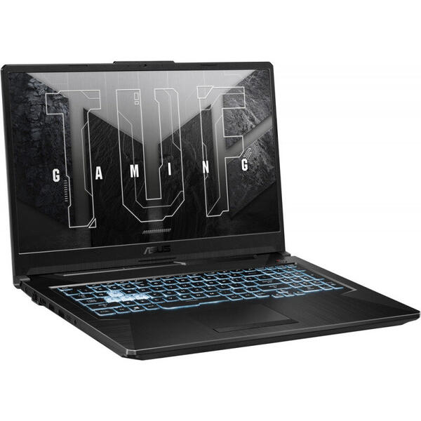 Laptop ASUS Gaming 17.3'' TUF F17 FX706HC, FHD 144Hz, Procesor Intel® Core™ i5-11400H (12M Cache, up to 4.50 GHz), 8GB DDR4, 512GB SSD, GeForce RTX 3050 4GB, No OS, Graphite Black