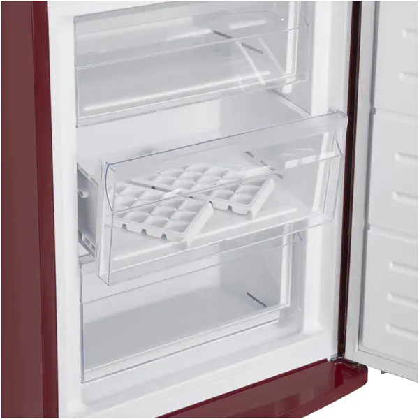 Combina frigorifica Fram FC-VRR340BDF+, 340l, Clasa F, Less Frost, Lumina LED, Dezghetare automata frigider, H 190 cm, Visiniu