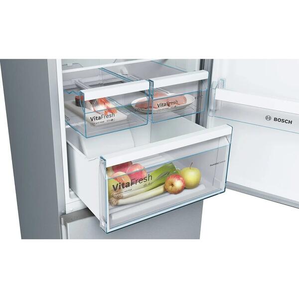 Combina frigorifica Bosch KGN39VL316, 366 l, No Frost, VitaFresh, Iluminare LED, H 203 cm, Inox