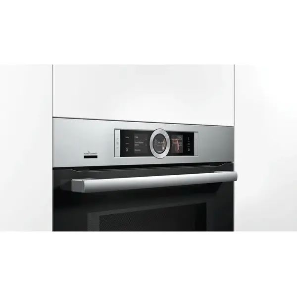 Cuptor incorporabil Bosch HNG6764S6, Electric, Multifunctional, 67 l, Autocuratare pirolitica, Functie Microunde, Functie Abur, Home Connect, Convectie 4D, Touch control, Display TFT, Inox