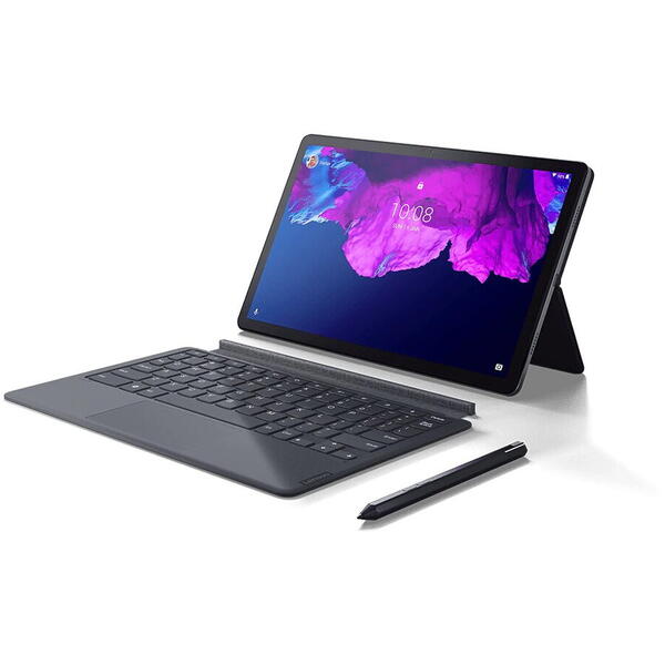 Pachet Tableta + Tastatura (HU) + Pen Lenovo Tab P11, TB-J606L, Octa-Core, 11" 2K IPS, 4GB RAM, 128GB, Wifi, Gri
