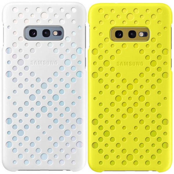 Samsung Protectie pentru spate Pattern White/Yellow pentru Galaxy S10e, pachetul include 2 huse