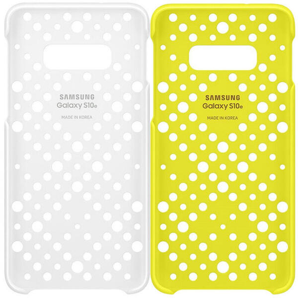 Samsung Protectie pentru spate Pattern White/Yellow pentru Galaxy S10e, pachetul include 2 huse