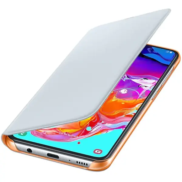 Husa de protectie Samsung Wallet Cover pentru Galaxy A70 (2019), White